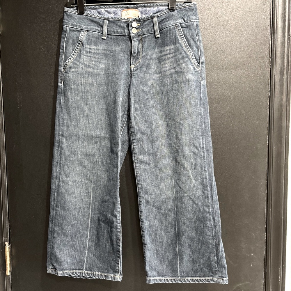 Paige premium denim wide leg cropped jeans women’s size 27